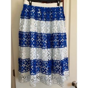 Used blue and white lace skirt Eloquii 14 plus